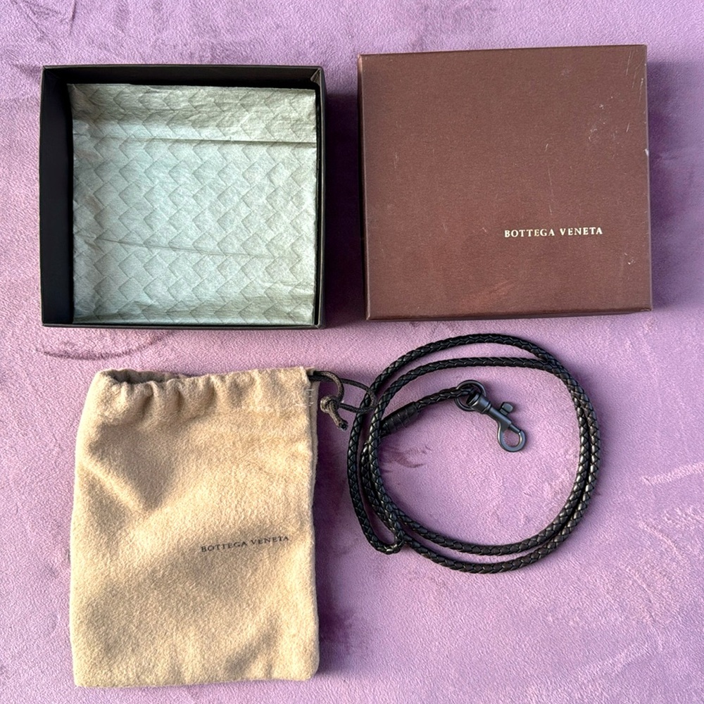 Bottega Veneta Braided Leather Lanyard Keychain comes with dust bag and gift box